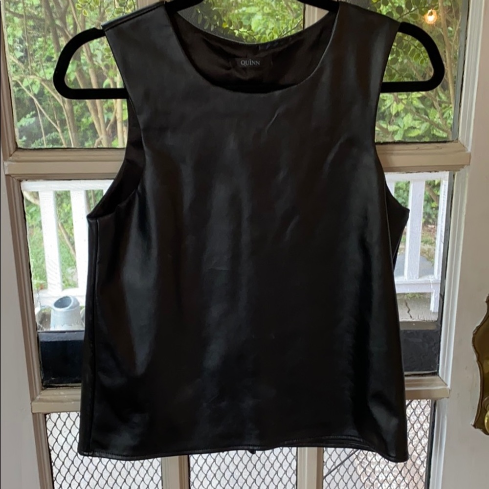 Black leather top